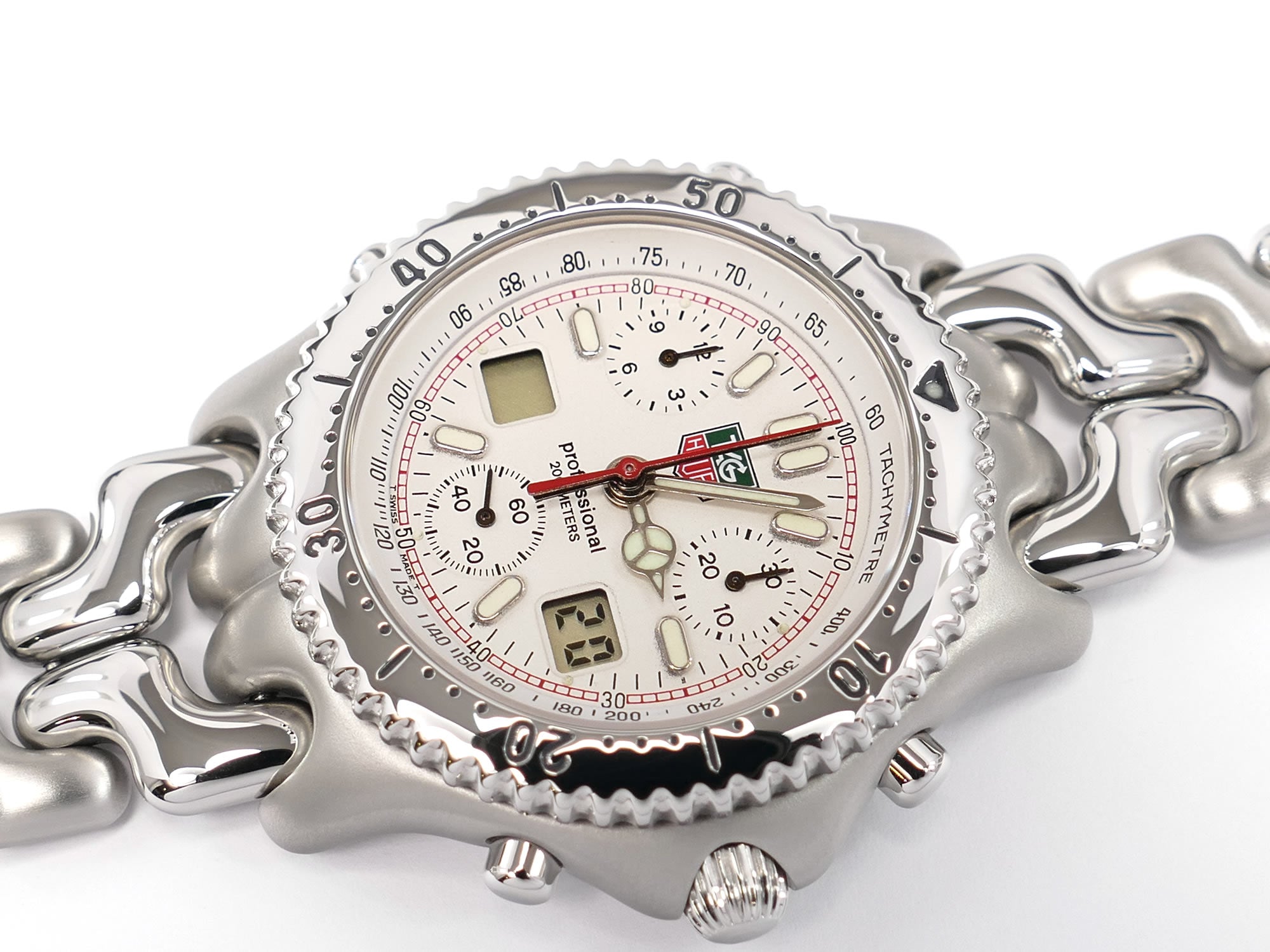 TAG Heuer SEL Lap Timer Chronograph S29.006M White dial with digital displays