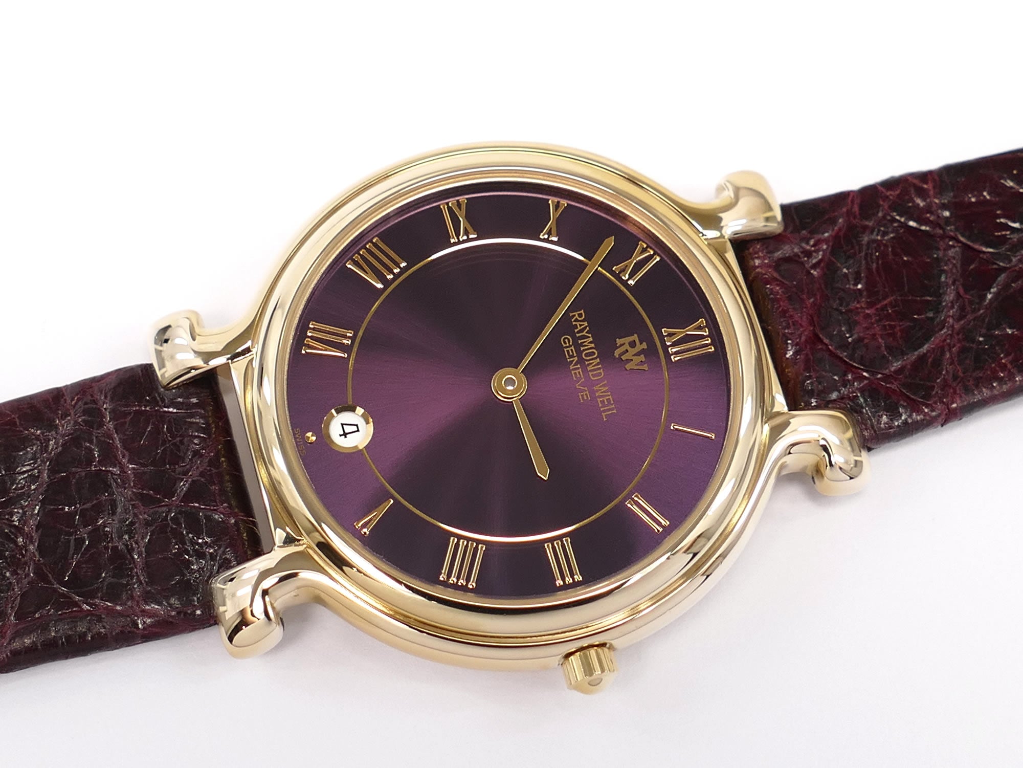 Raymond Weil Traditional 9136 Purple Dial 18k Gold Plated