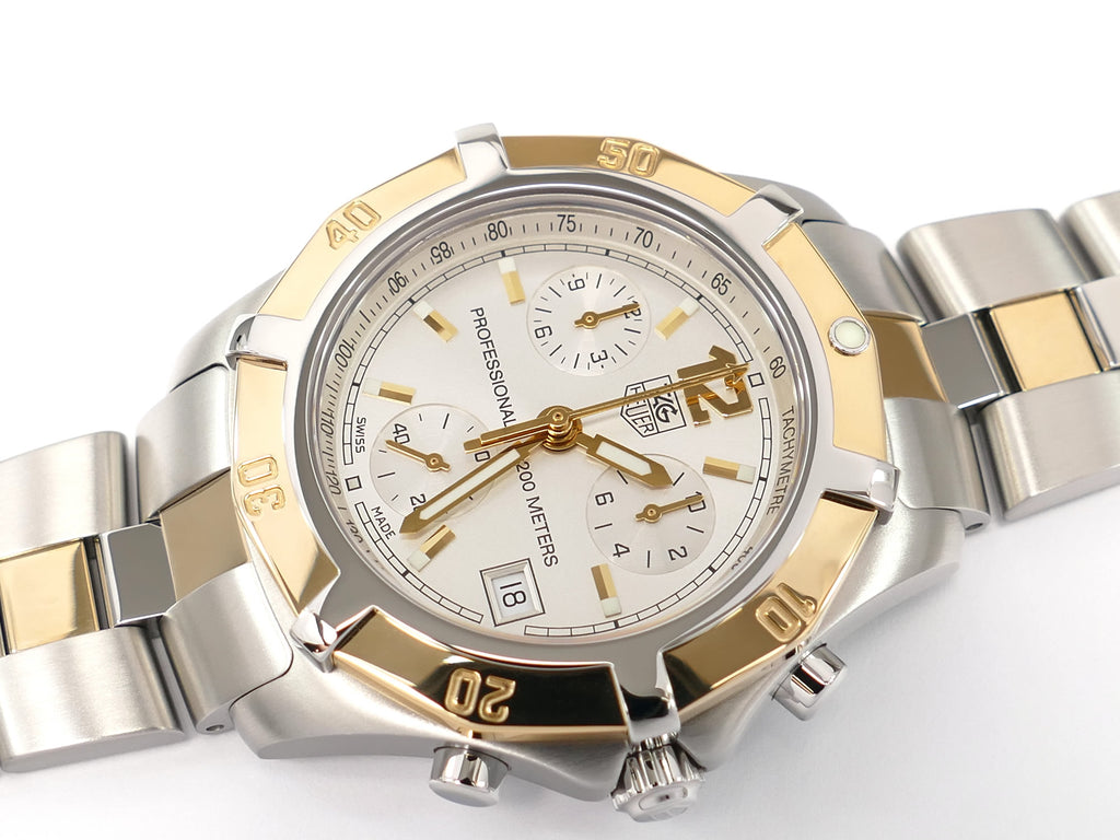 TAG Heuer 2000 Exclusive Silver Chronograph with 18k Gold CN1151.BD0347
