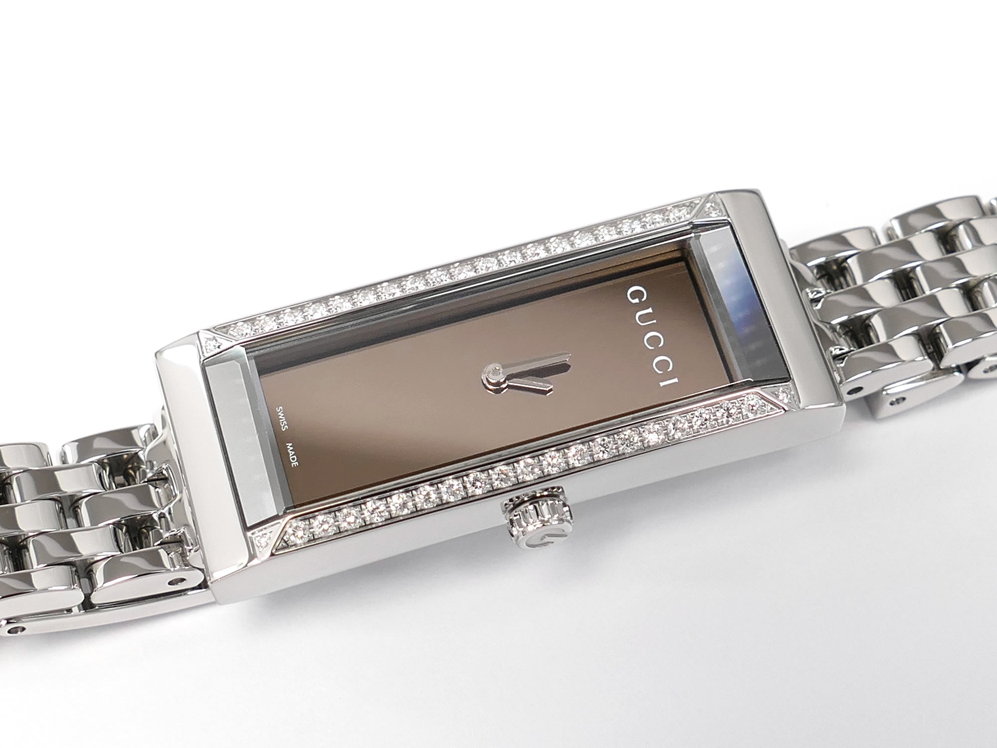 Gucci G-Frame 127.5 Mirror Dial with 42 Diamonds YA127508 – SWWatches