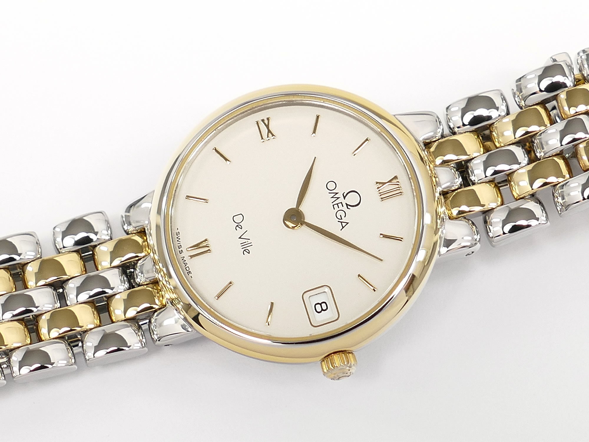 Omega De Ville 796.2579 Silver Dial with 18k Gold - Ladies 25mm
