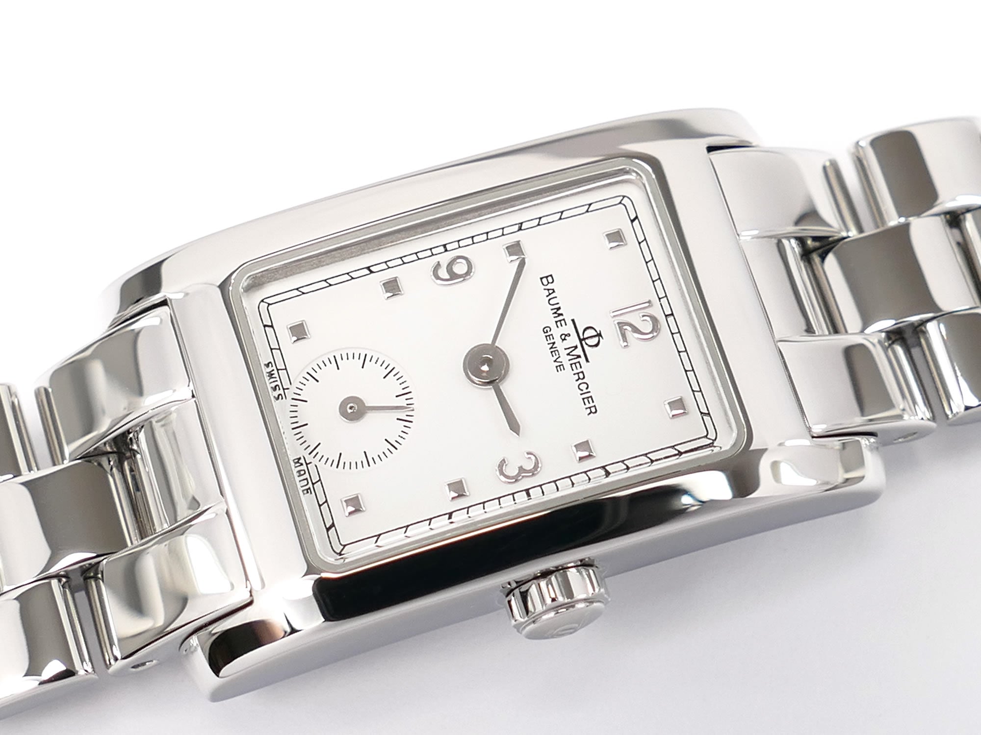 Baume & Mercier Hampton MV045139 White Rectangular Dial