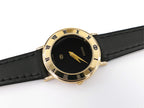 Gucci 3000L Black Dial 25mm Ladies 18k Gold Plated