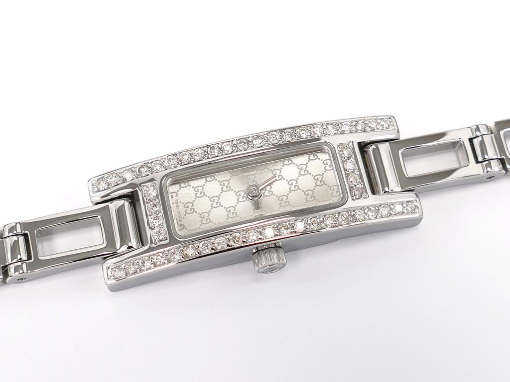 Gucci 3900L Silver Dial 50 Diamonds