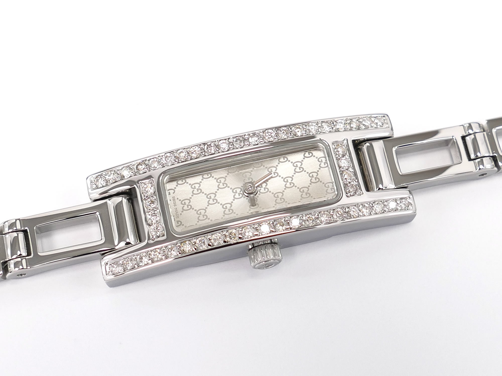 Gucci 3900L Silver Dial 50 Diamonds