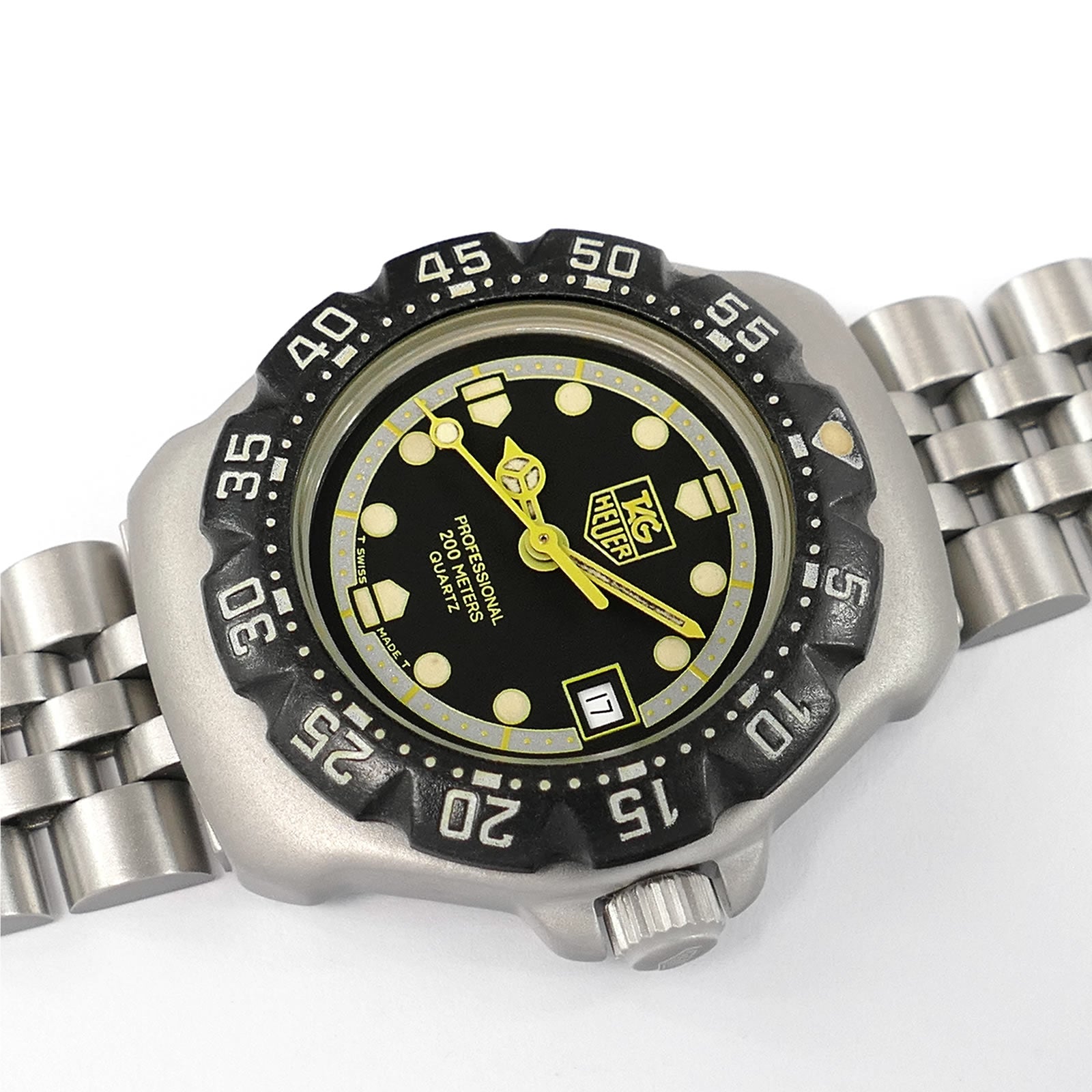 TAG Heuer WA1416 Black & Yellow Retro F1 Stainless Steel