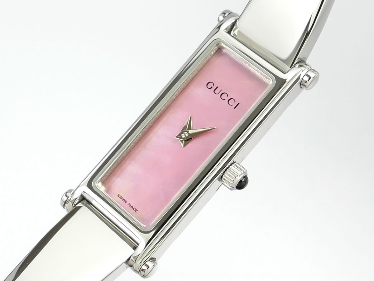 Gucci 1500 L Pink Mother of Pearl Dial rectangular