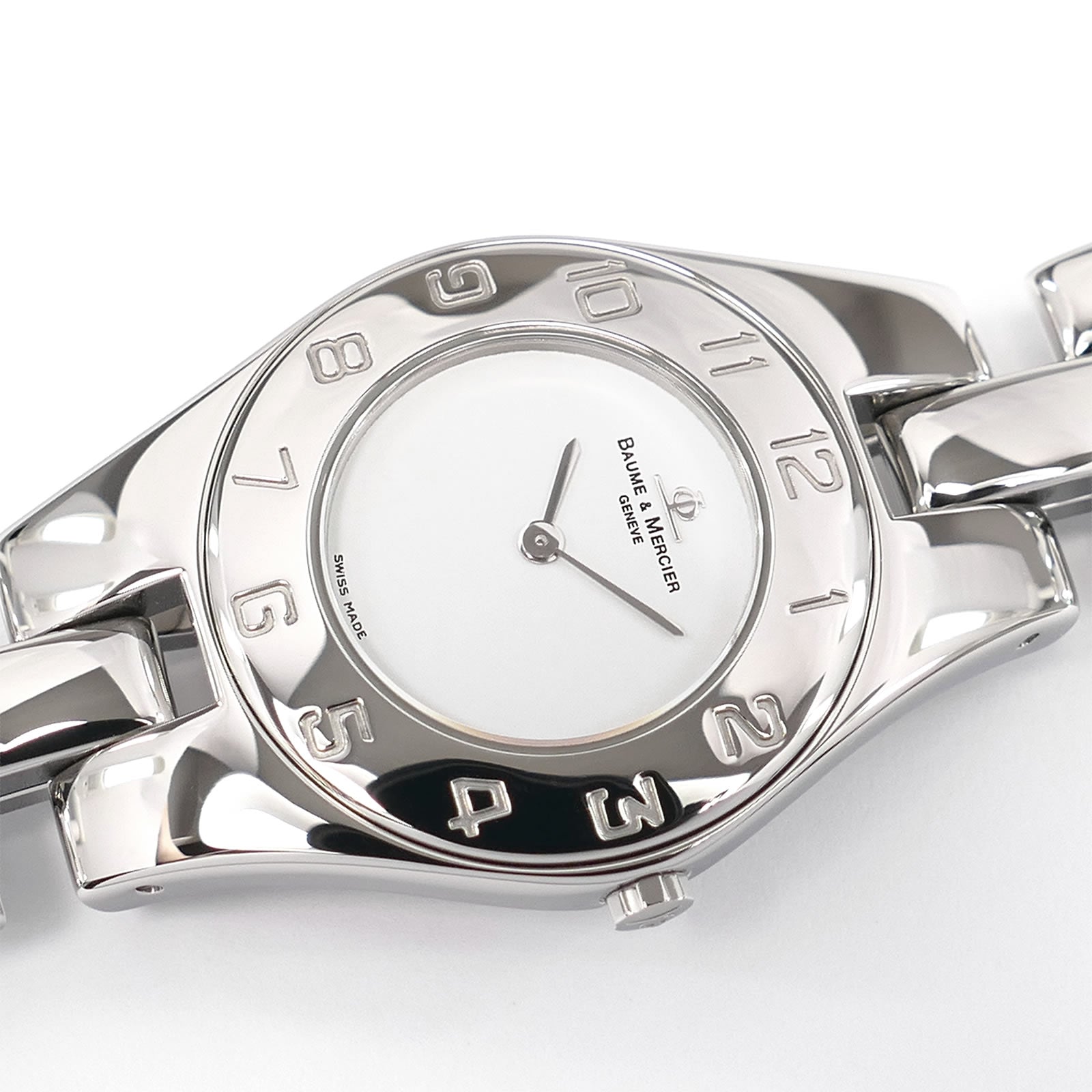 Baume & Mercier Linea MV045182 Ladies 26mm Pure White Dial – SWWatches