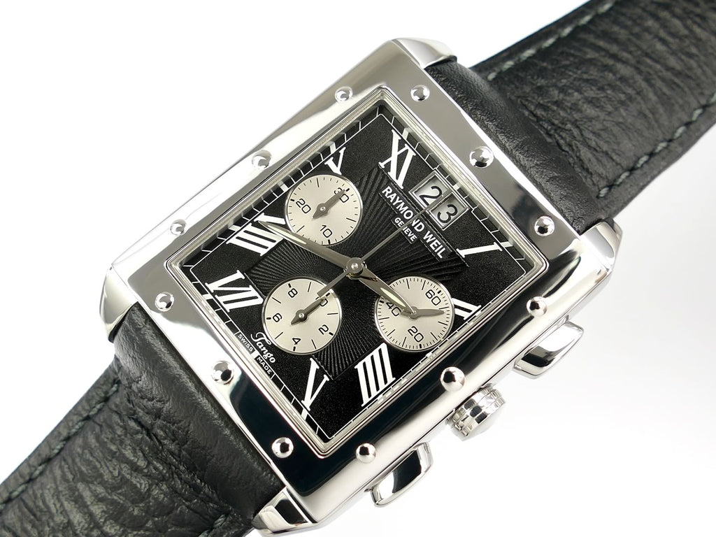 Raymond Weil Tango Chronograph Black 4881-STC-0020 White Roman Numerals and date display