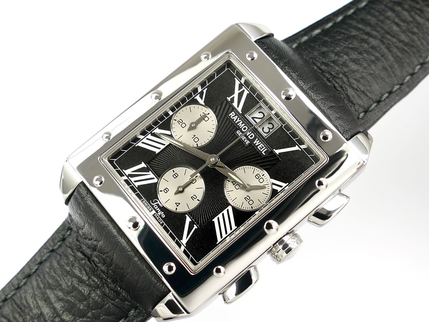 Raymond Weil Tango Chronograph Black 4881-STC-0020 White Roman Numerals and date display