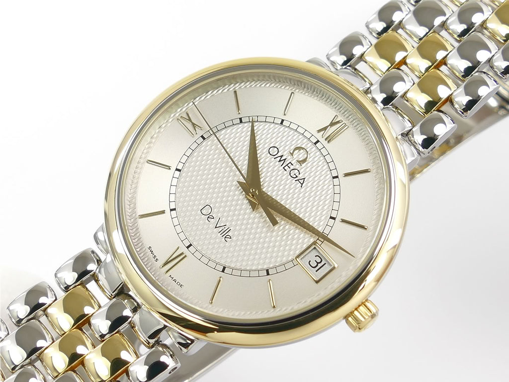 Omega De Ville Silver Dial 7314.31.00 guilloche dial with applied markers