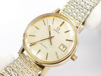 Omega Vintage Quartz Champagne Dial 18k Gold Plated with date display