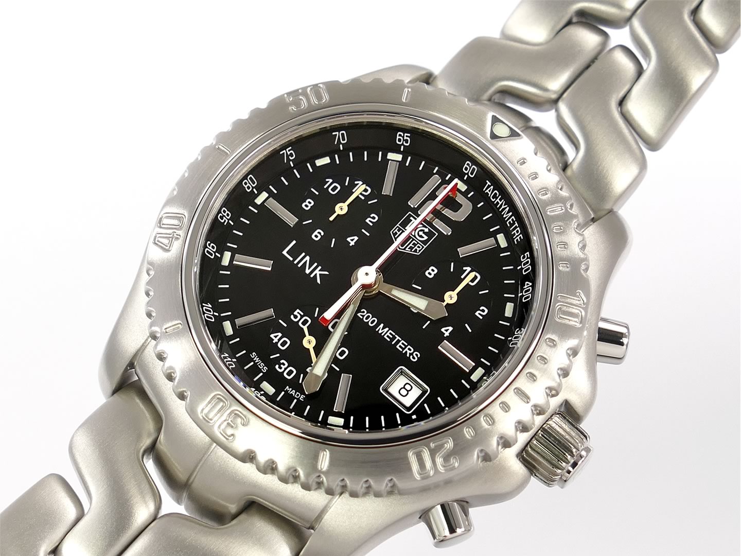 TAG Heuer Link Chronograph Black CT1111.BA0550 with tachymeter and date