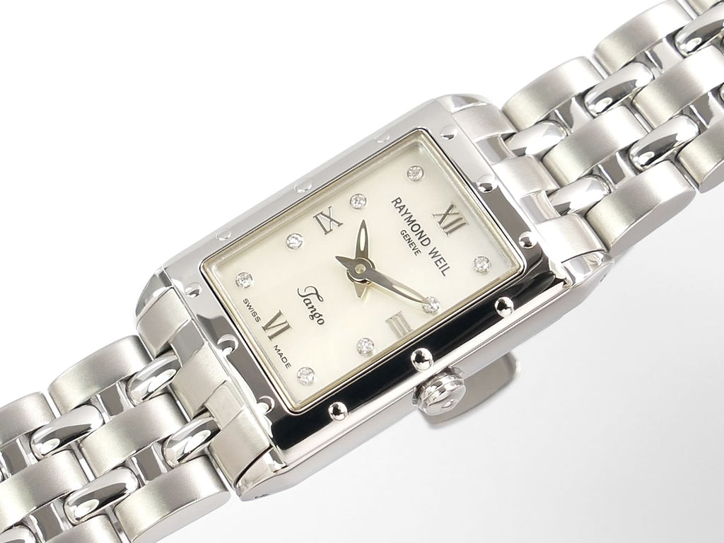 Raymond Weil Tango White 5971-ST-00995 rectangular diamond set dial
