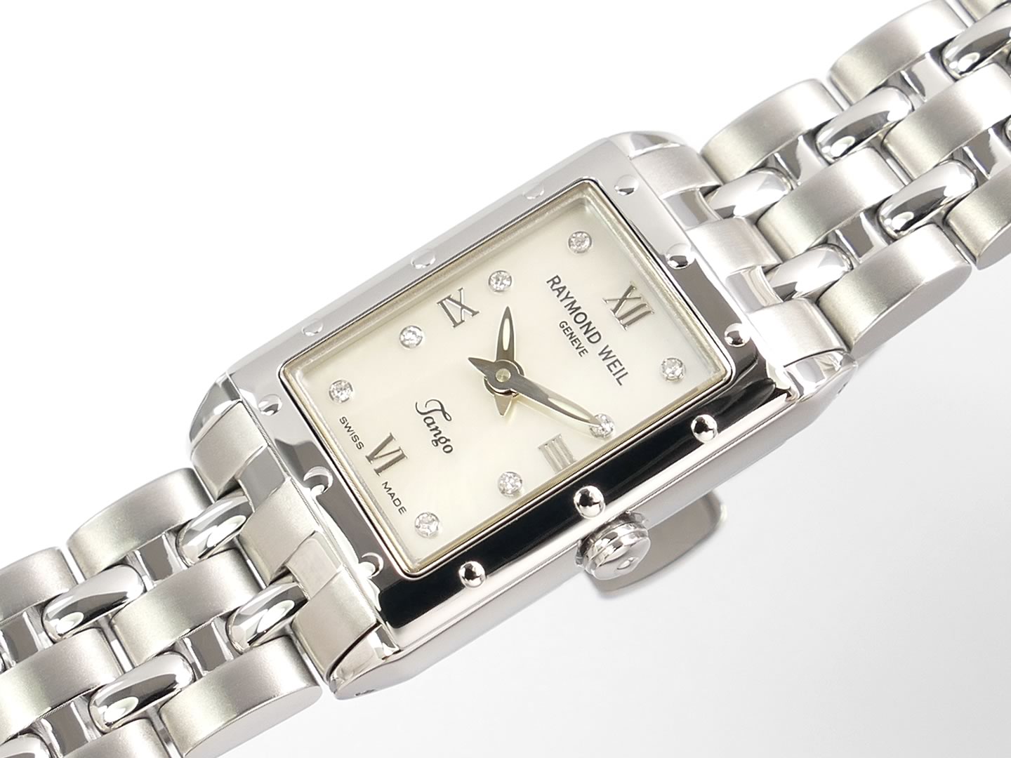 Raymond Weil Tango White 5971-ST-00995 rectangular diamond set dial
