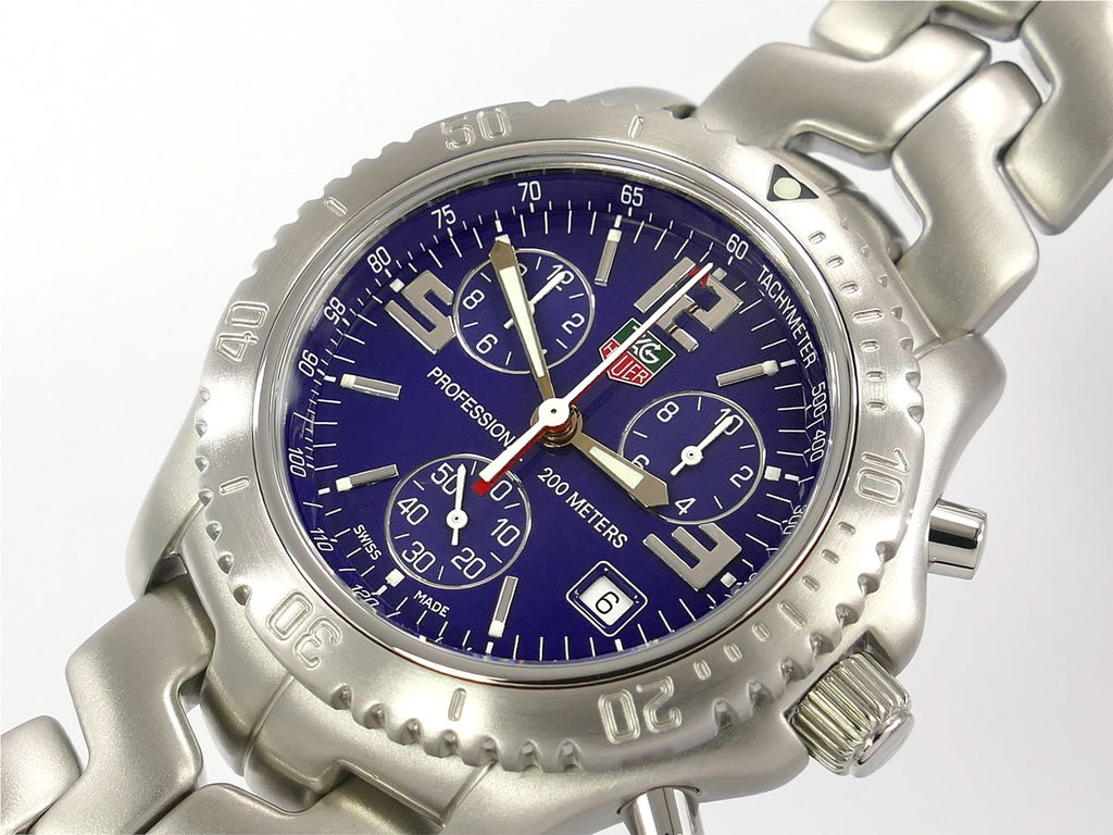 TAG Heuer Link Chronograph Blue CT1110.BA0550 with date display and Arabic 12