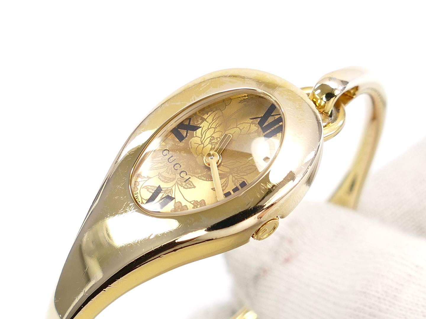 Gucci Horsebit Champagne 18k Gold sunburst dial