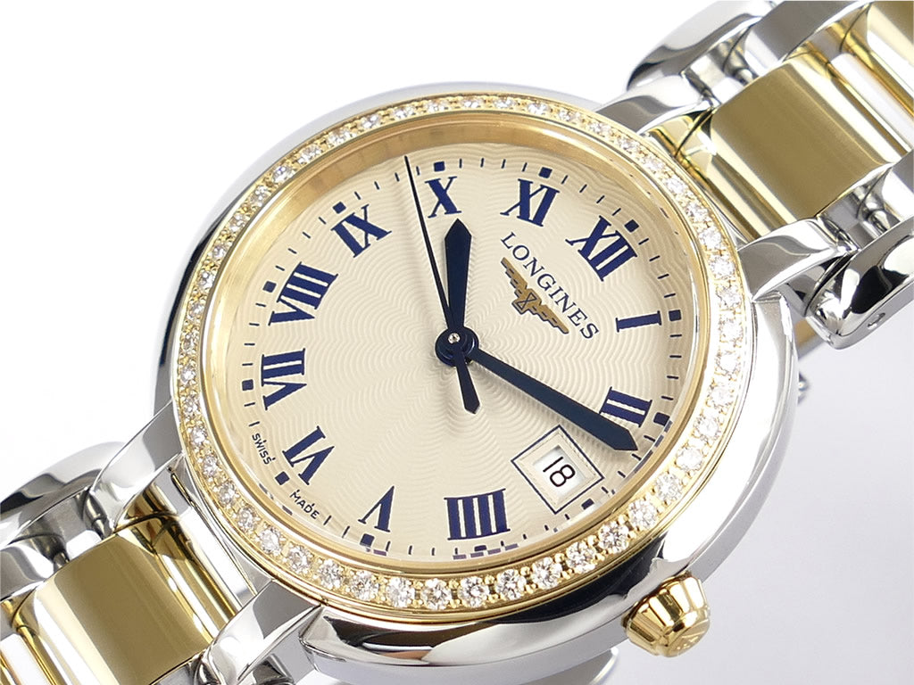 Longines PrimaLuna L8.112.5.95.6 guilloche Roman Numeral dial