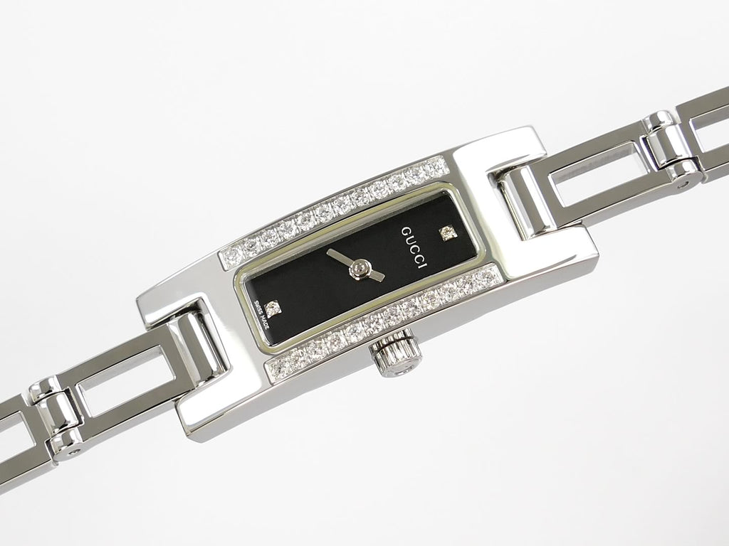 Gucci 3900L Black Dial Rectangular Stainless Steel watch