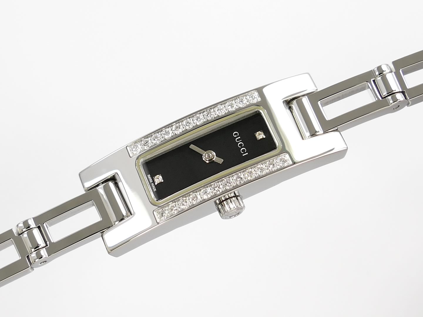 Gucci 3900L Black Dial Rectangular Stainless Steel watch