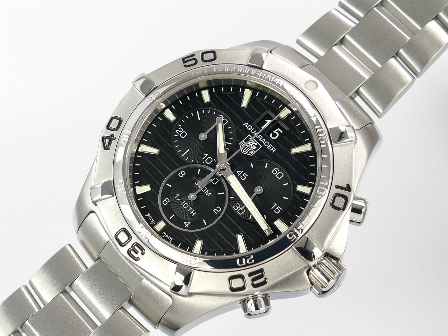 TAG Heuer Aquaracer 300M Black Chronograph CAF101E.BA0821 Grande Date 43mm