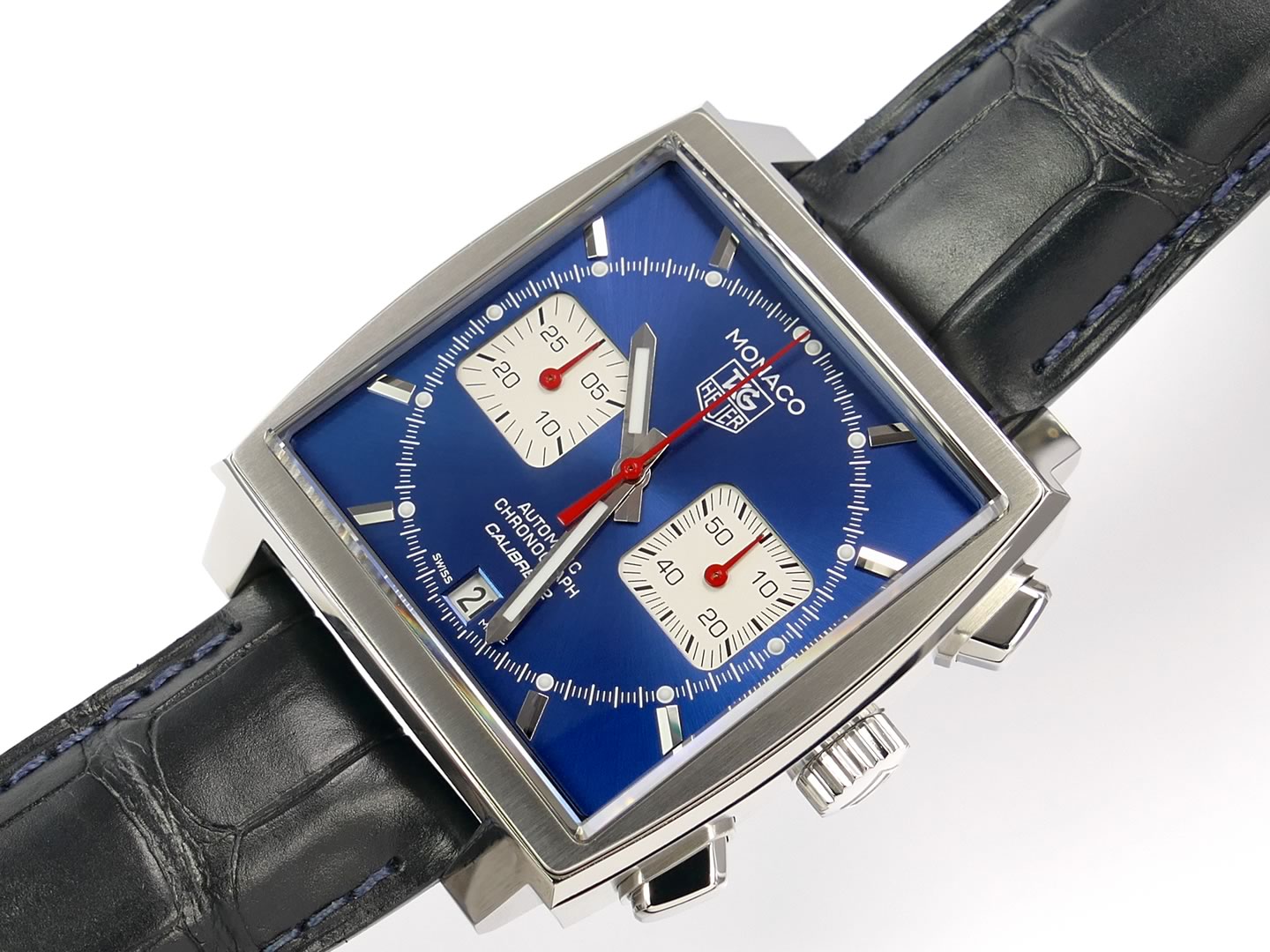 TAG Heuer Monaco Square Chronograph Blue / Silver CAW2111