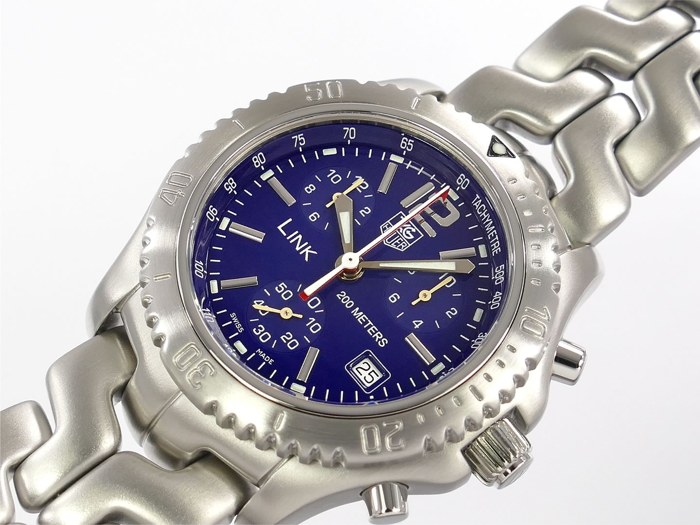 TAG Heuer Link Chronograph CT1110.BA0550 blue dial with date