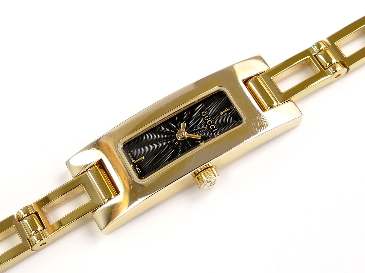 Gucci 3900L Black Guilloche Rectangular Dial