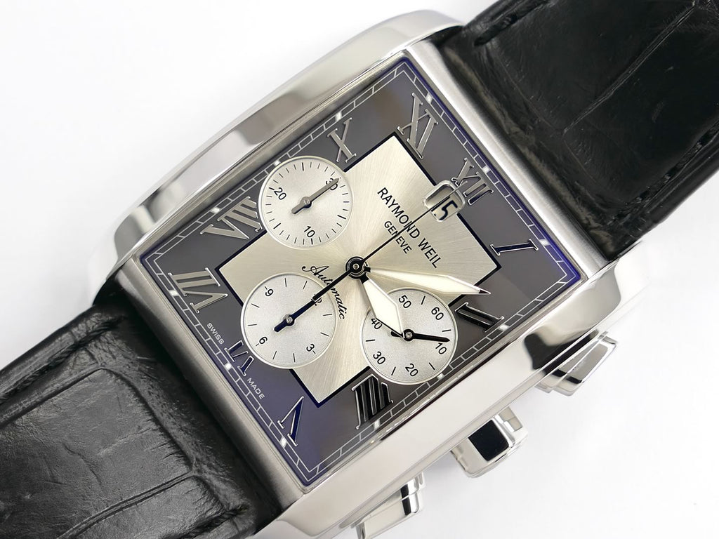 Raymond Weil Don Giovanni Cosi Grande 4878-STC-00668 rectangular silver / grey dial with date