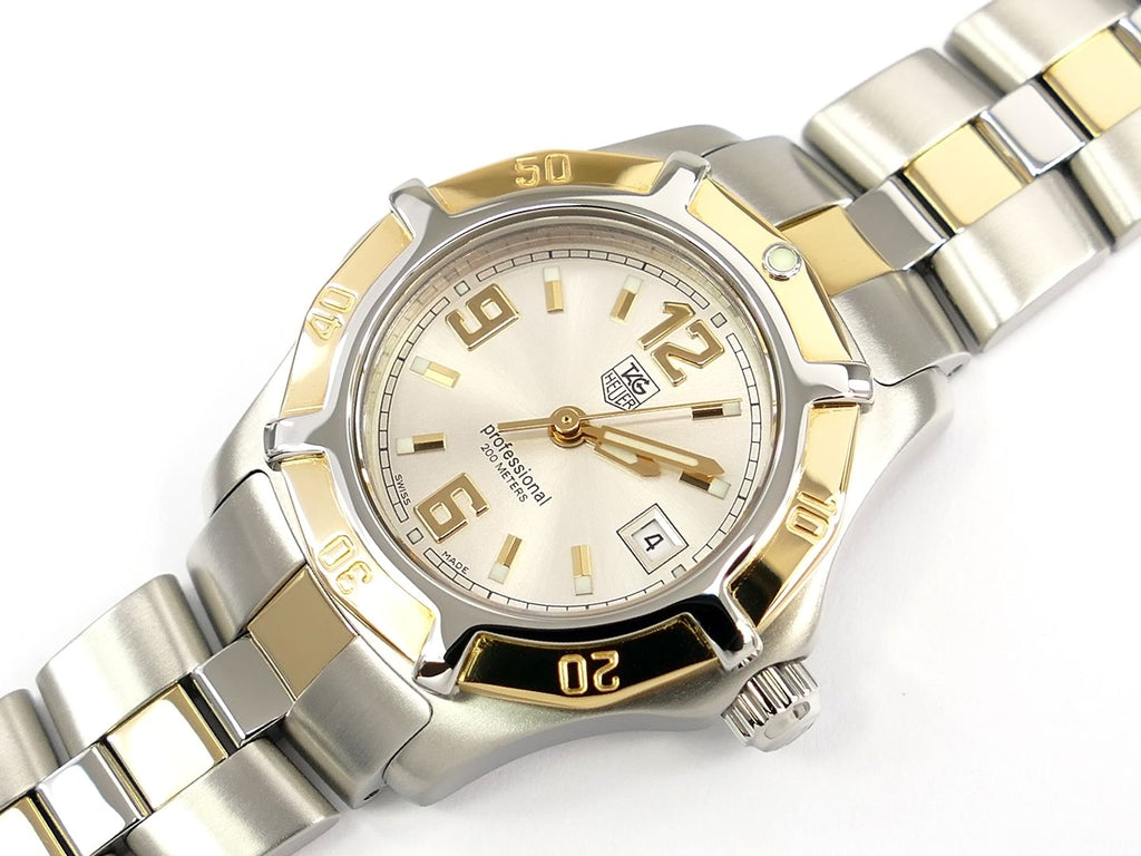 TAG Heuer 2000 Exclusive WN1353 Solid 18k Gold & Stainless Steel bezel with date