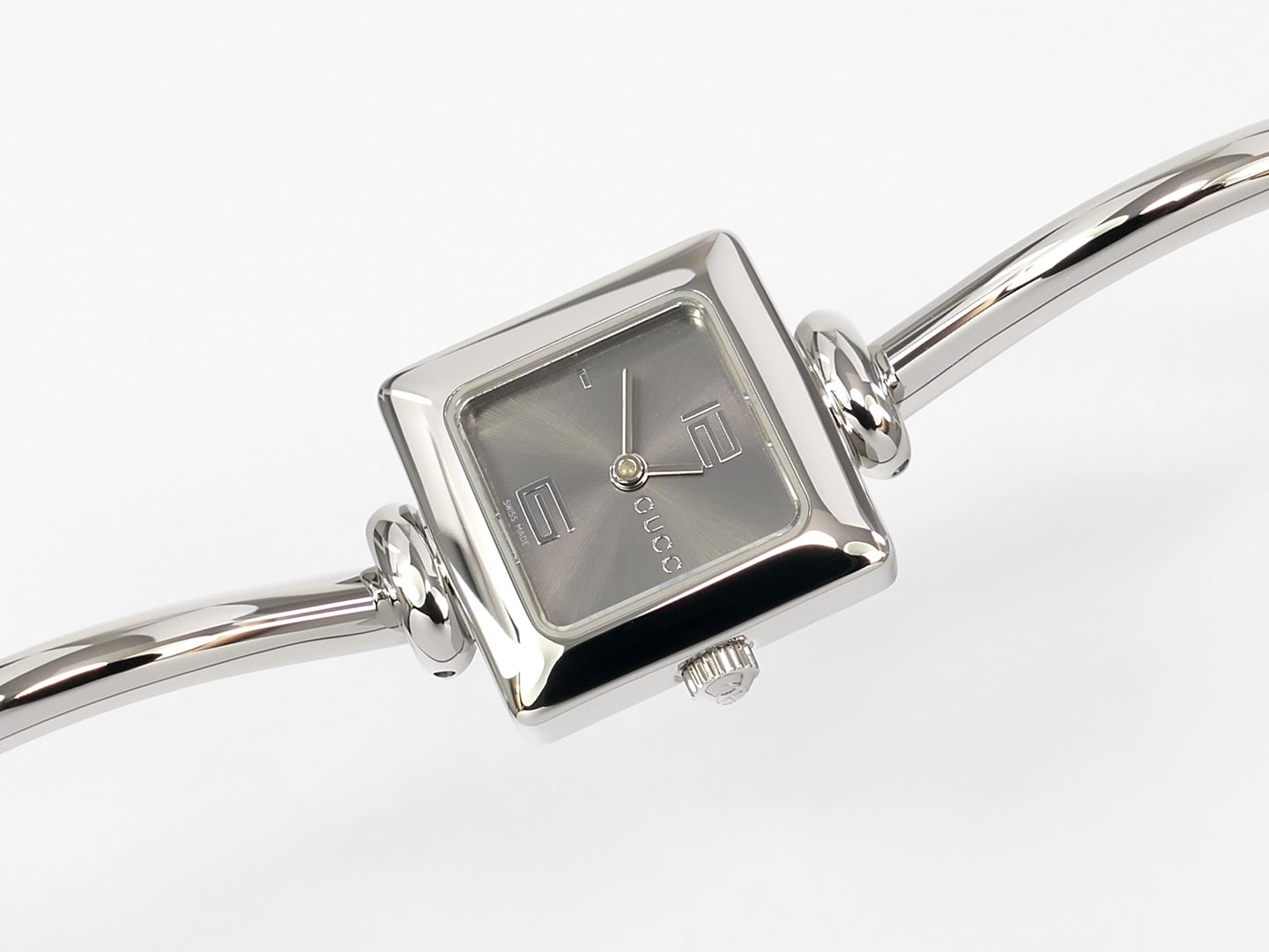 Gucci 1900L Square Watch with Grey Sunburst Dial