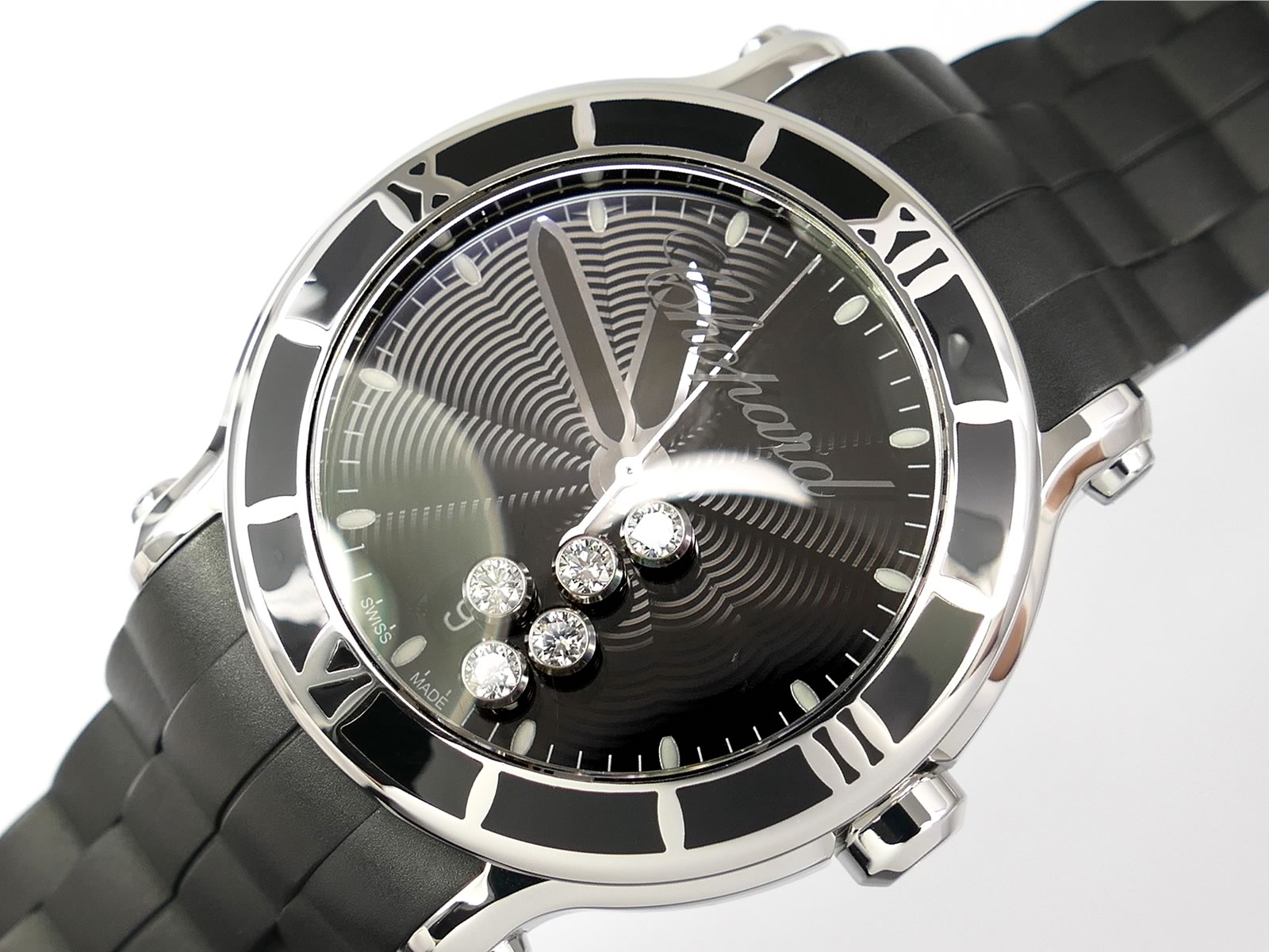 Chopard Happy Sport XL Black 5 Floating Diamonds 288525-3005