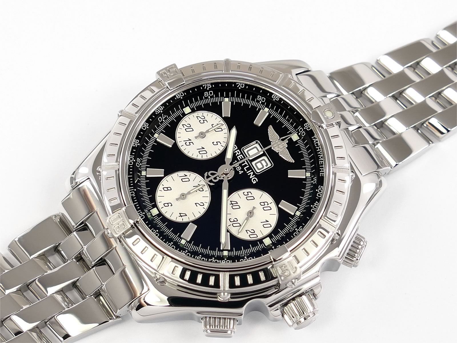 Breitling Crosswind Special A44355 Black & Silver Chonograph