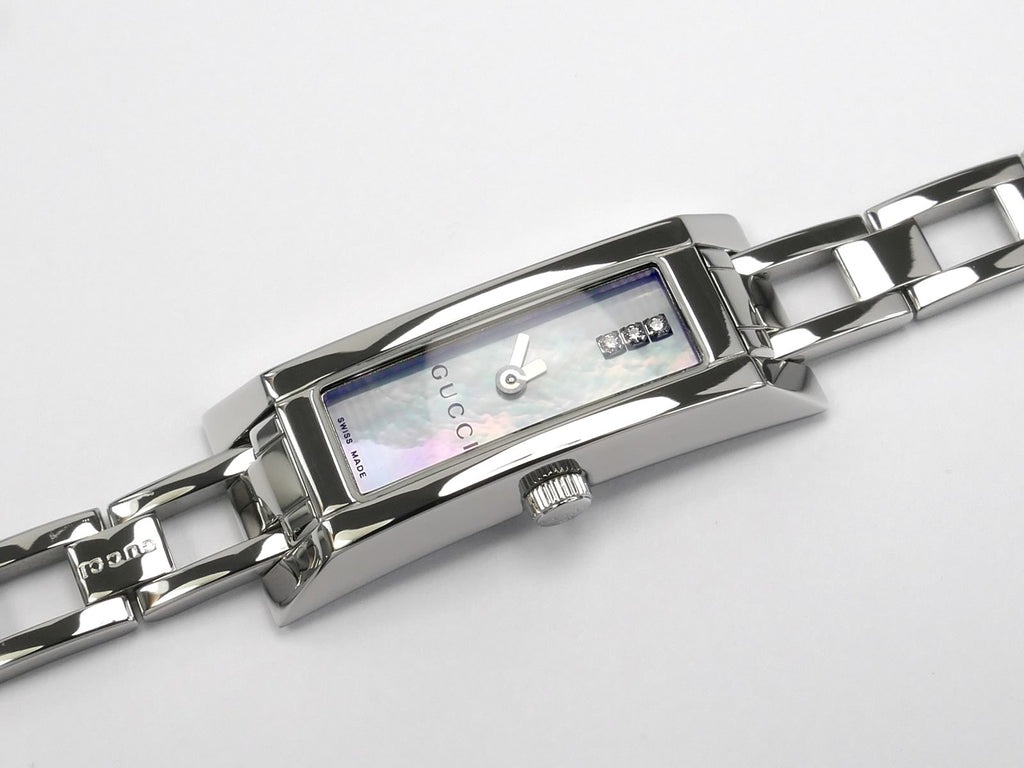 Gucci G-Link 110 White Mother of Pearl Diamond Dial