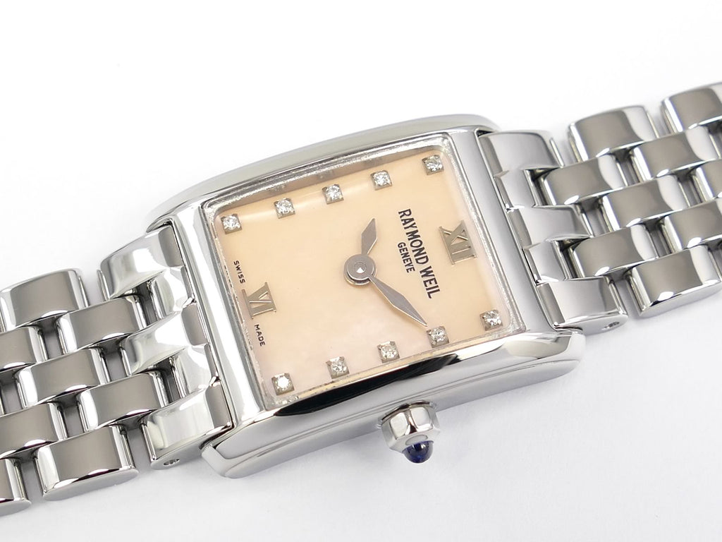 Raymond Weil Don Giovanni Pink Mother of Pearl Rectangular Diamond Set Dial 5875-ST-00986