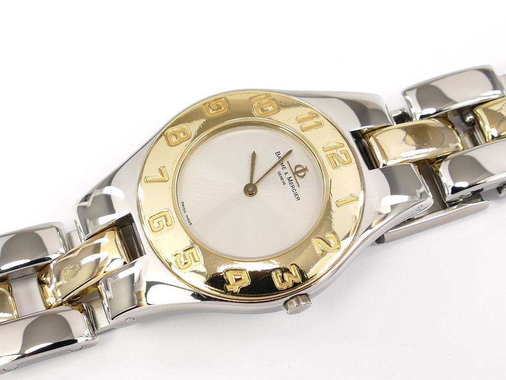 Baume & Mercier Linea 5161 Silver Dial with 18k Gold Plated Arabic bezel