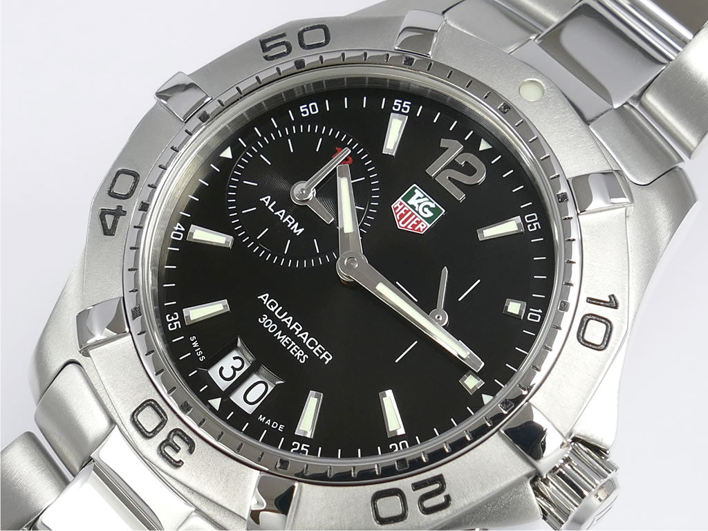 TAG Heuer Aquaracer Alarm Black Dial WAF111Z.BA0801 Quartz 39mm