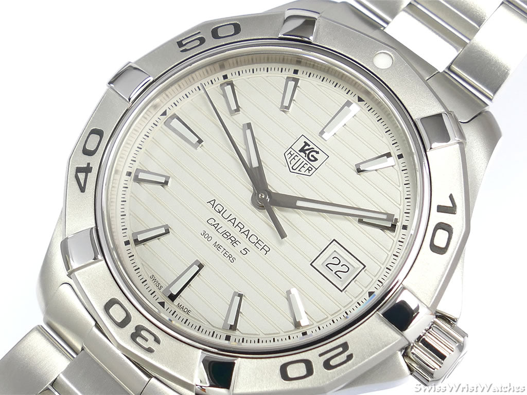 TAG Heuer Aquaracer Silver WAP2011.BA0830 dial close up
