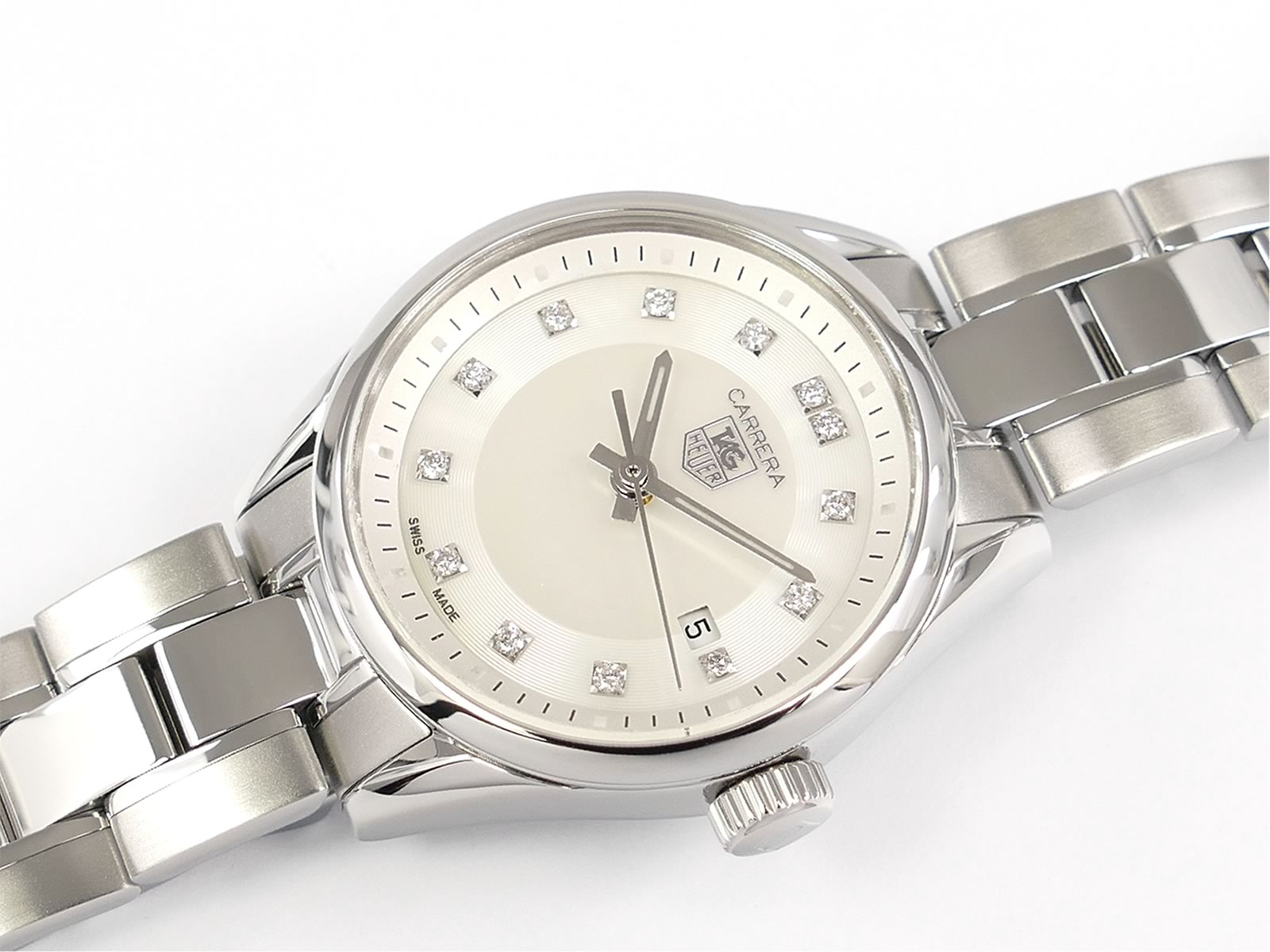 TAG Heuer Carrera White Mother of Pearl Dial WV1411.BA0793 Diamond Markers
