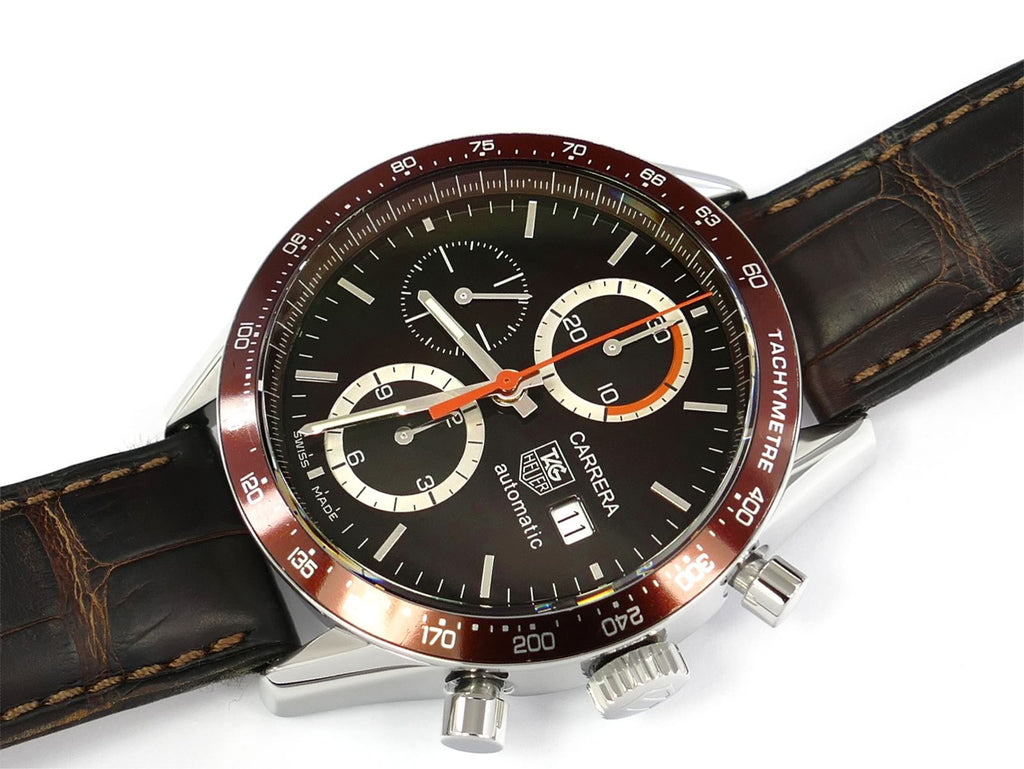 TAG Heuer Carrera Chronograph Brown Calibre 16 Automatic CV2013.FC6234 tachymeter bezel