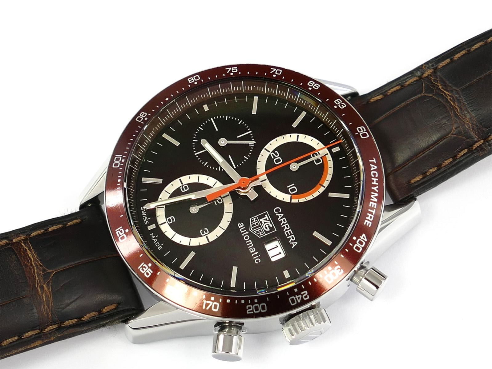 TAG Heuer Carrera Chronograph Brown Calibre 16 Automatic CV2013.FC6234 tachymeter bezel