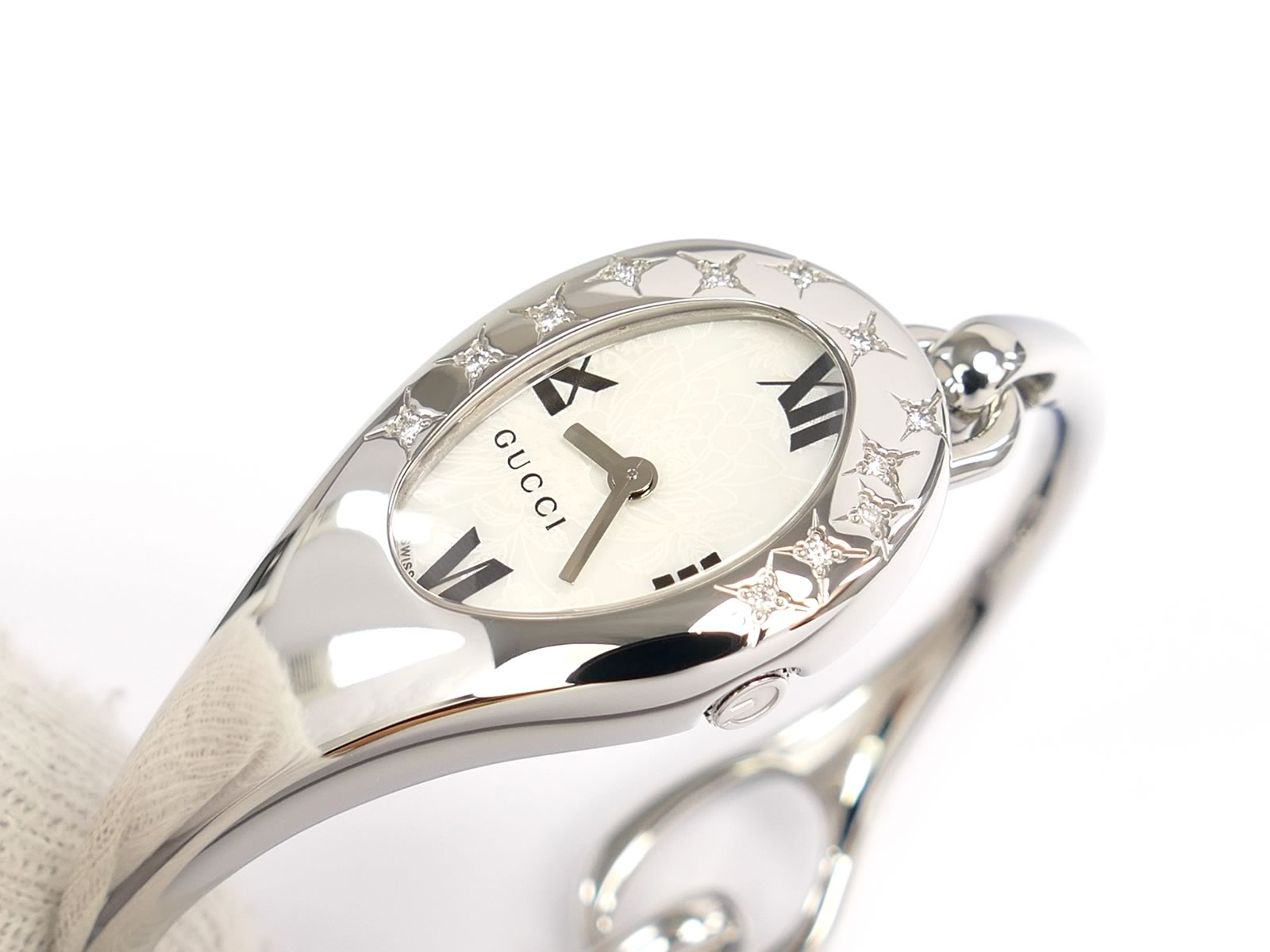 Gucci Horsebit 103 White Mother of Pearl Floral Dial & Diamond Stars YA103531