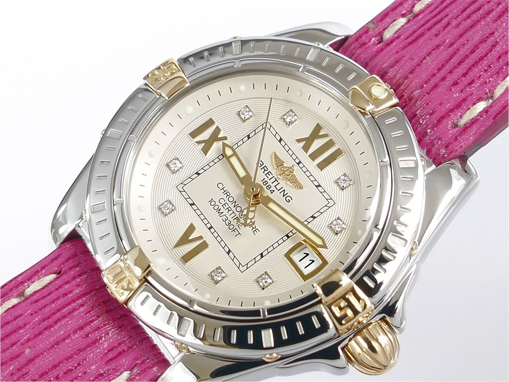 Breitling Cockpit Lady 18k Gold B71356 silver guilloche dial