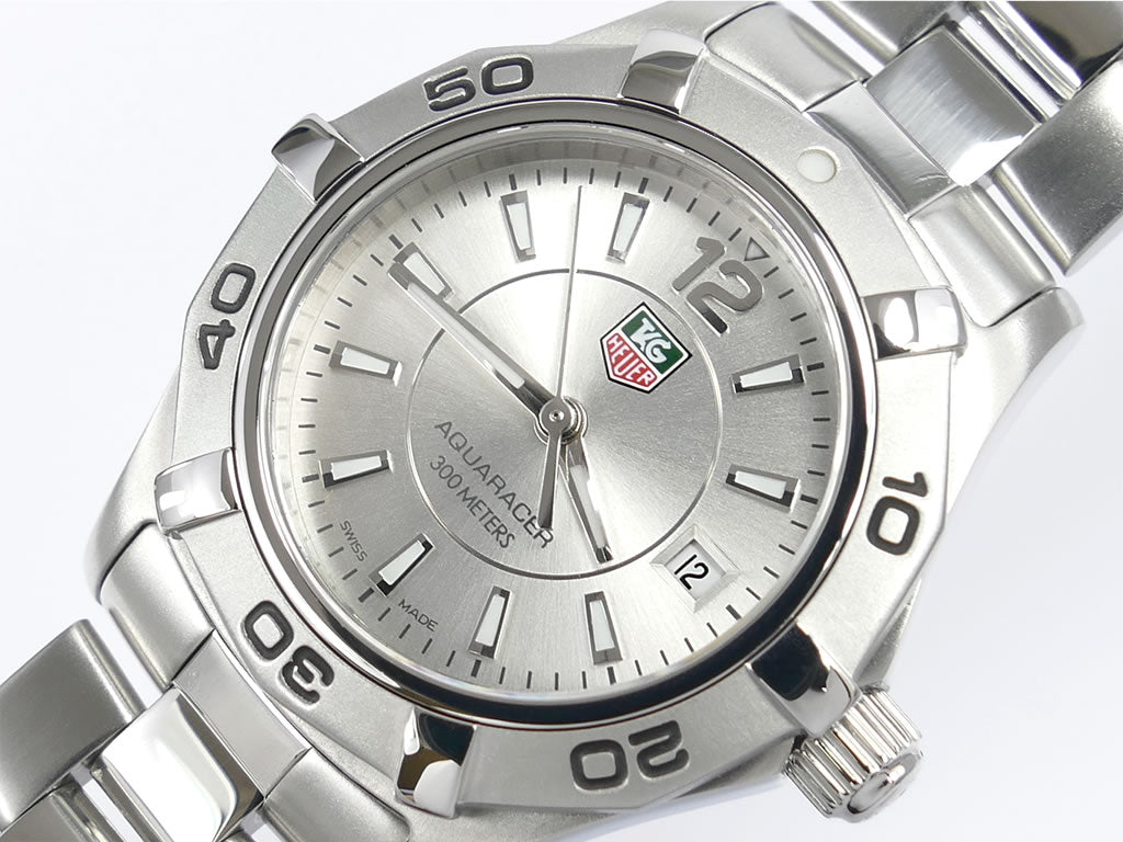 TAG Heuer Aquaracer 300M WAF1412.BA0823 silver sunburst dial