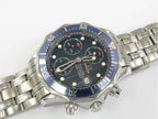 Omega Seamaster Chronograph Blue 2225.80.00 wave pattern dial with date