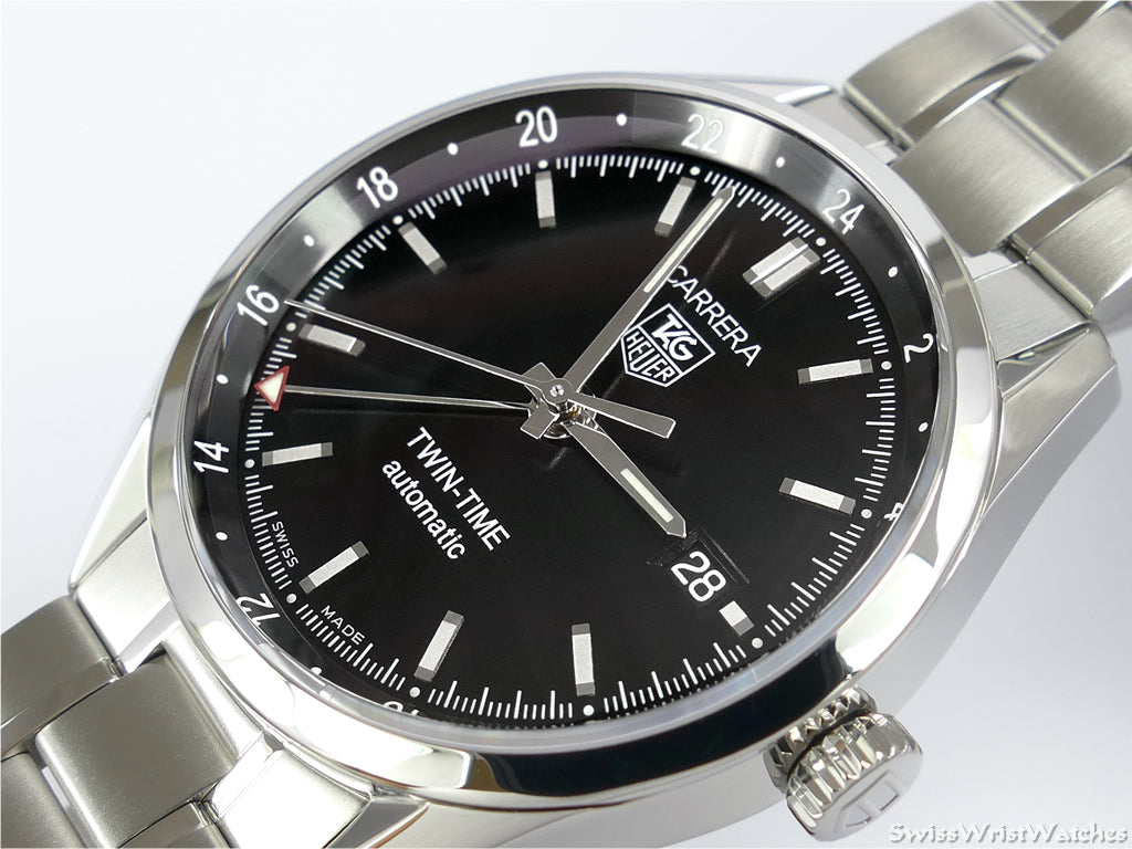 TAG Heuer Carrera Twin-Time WV2115.BA0787 Black Automatic GMT Box / Papers 39mm