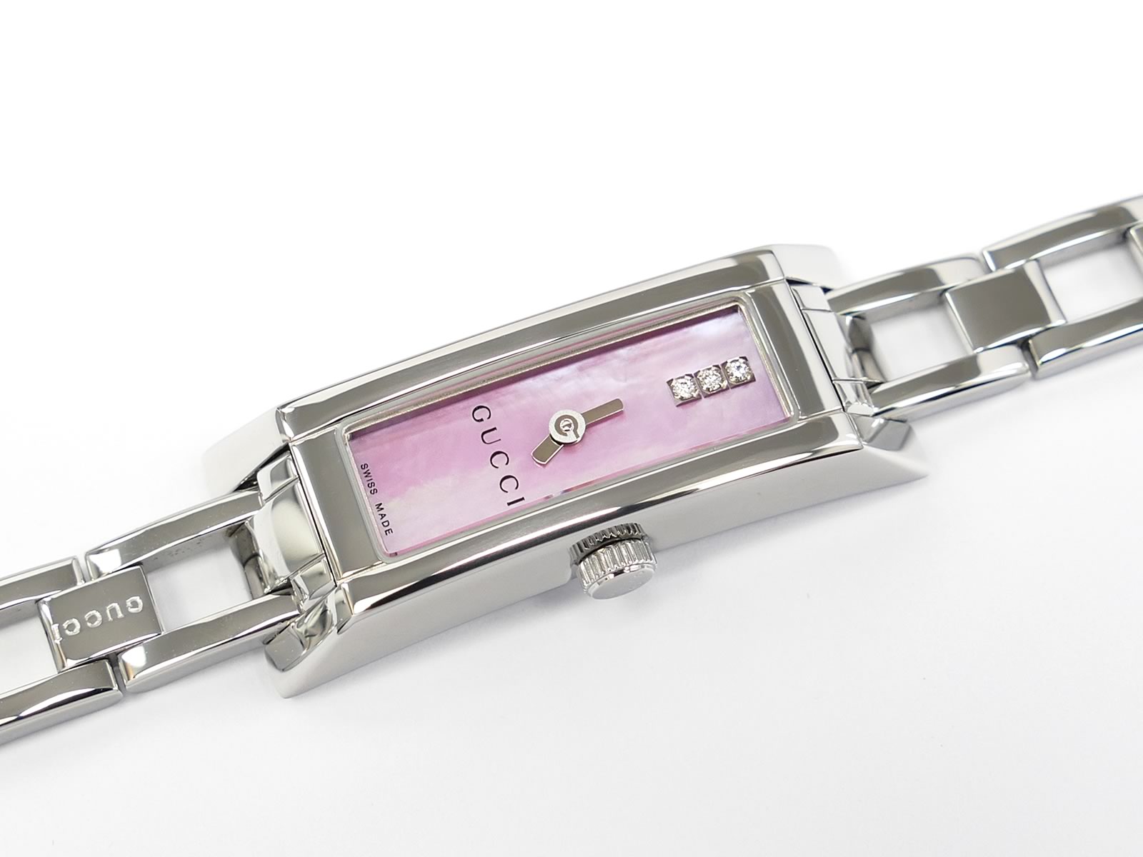 Gucci G-Link 110 Pink Mother of Pearl and Diamond Dial YA110515
