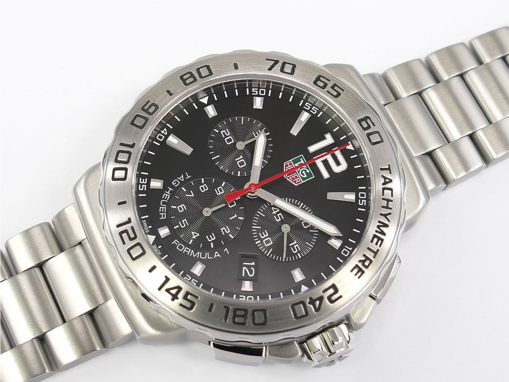 TAG Heuer Formula 1 Chronograph Black CAU1112 tachymeter bezel