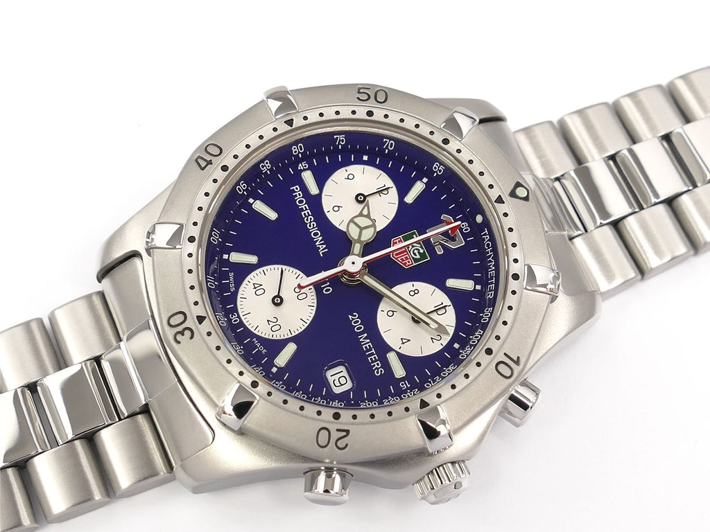 TAG Heuer 2000 Classic Blue / Silver Chronograph CK1112-0 with date and tachymeter