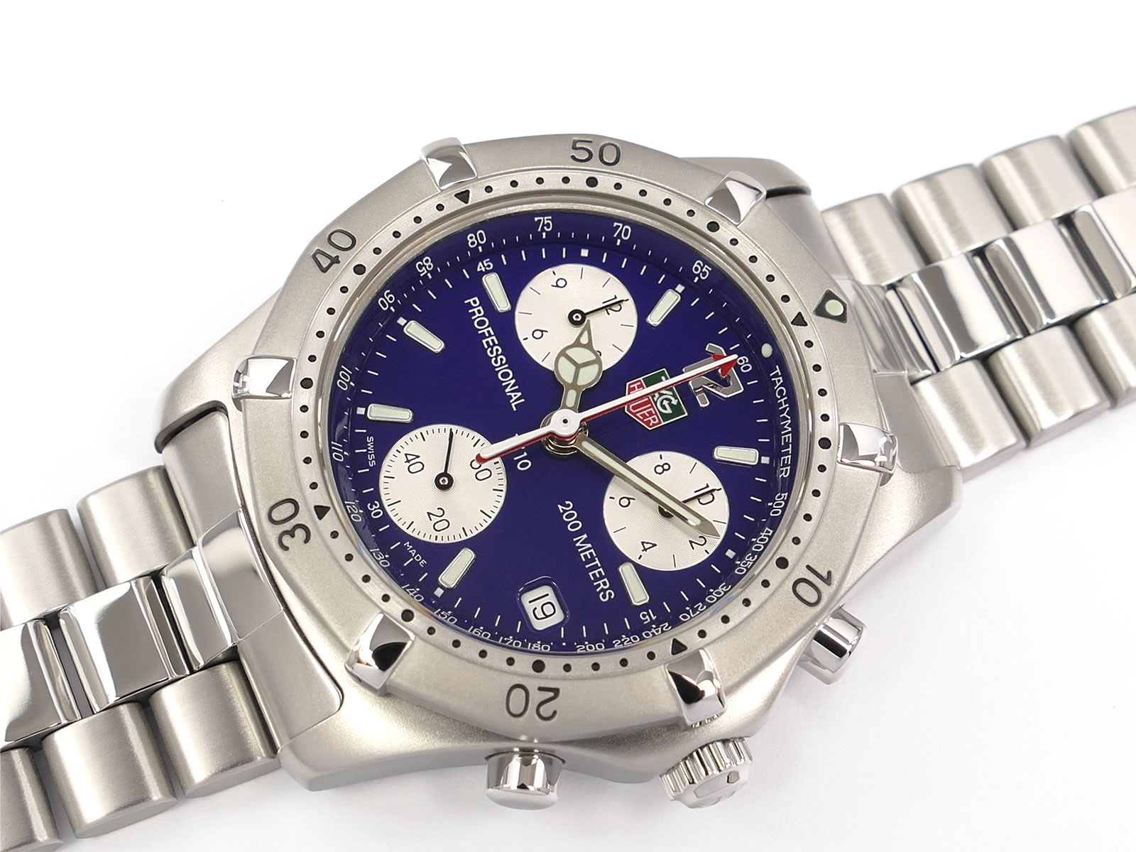 TAG Heuer 2000 Classic Blue / Silver Chronograph CK1112-0 with date and tachymeter